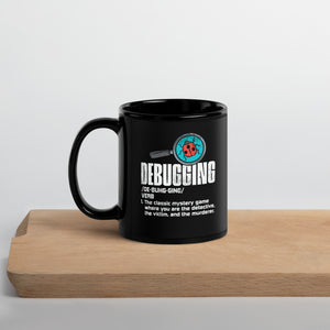 Debugging Coding Expert Black Glossy Mug