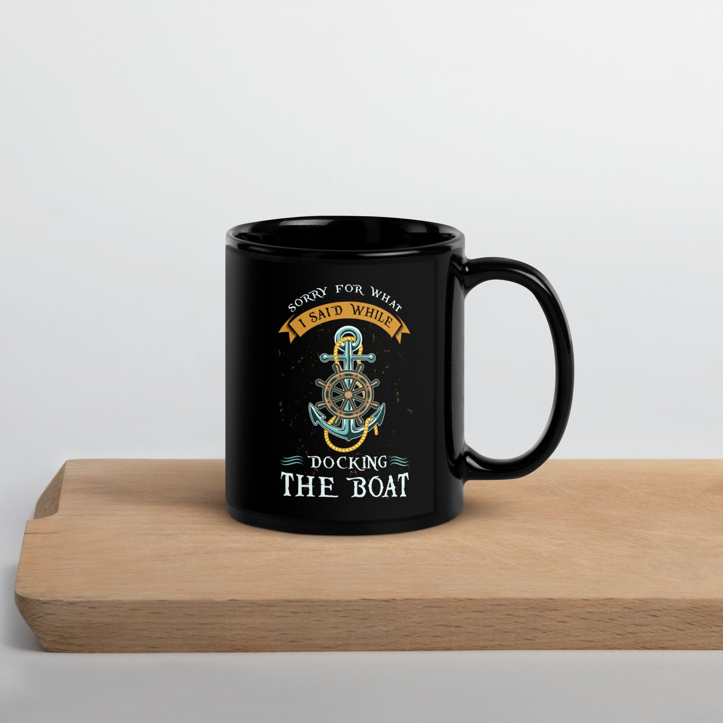 Cute Boating Gag Nautical Anchor Black Glossy Mug