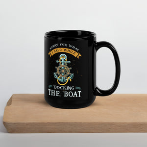 Cute Boating Gag Nautical Anchor Black Glossy Mug