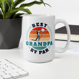 Best Grandpa By Par Golf Lover White Glossy Mug