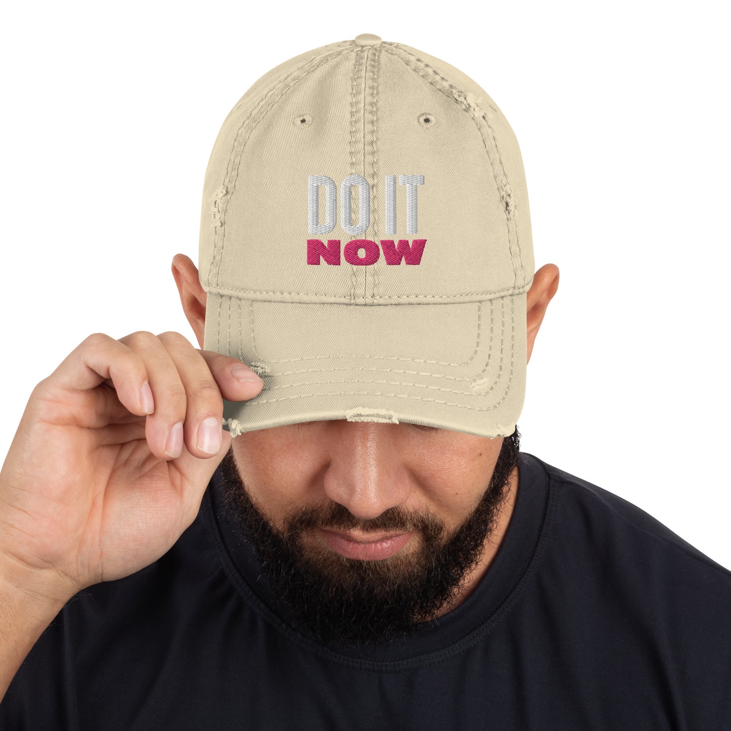Do It Now Embroidered Distressed Dad Hat