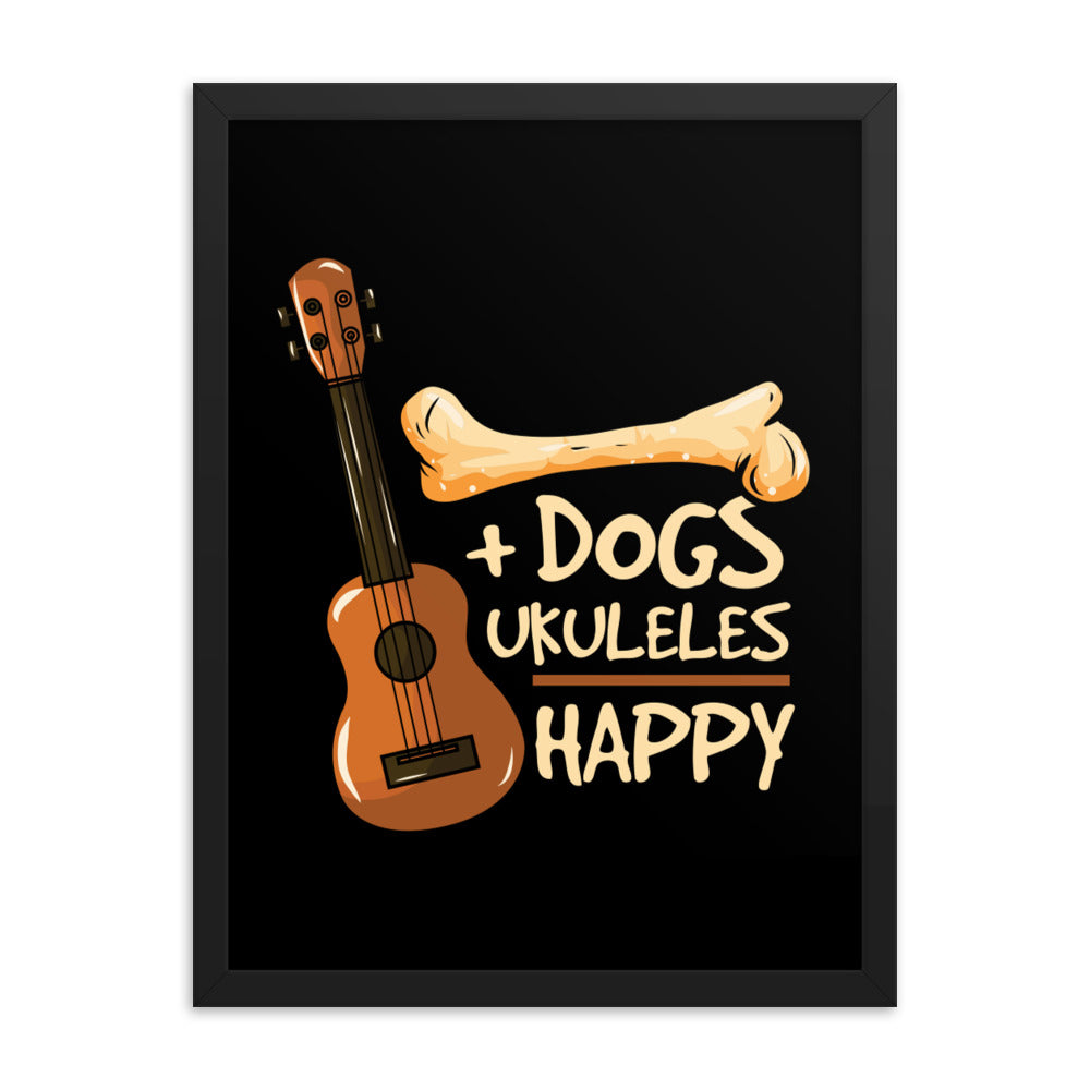 Dogs Ukuleles Happy Poster