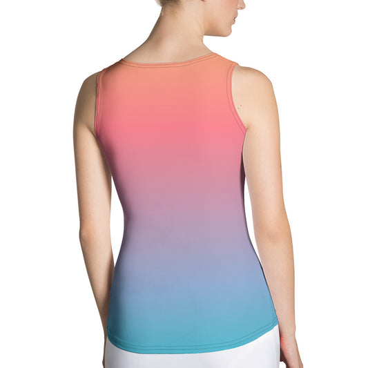 Orange Blue Ombre Sublimation Cut & Sew Tank Top