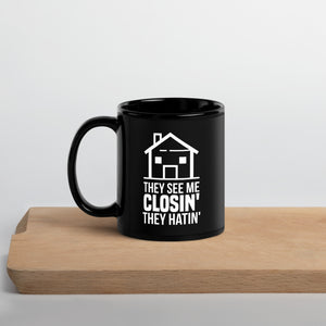 Real Estate Agent Gag Black Glossy Mug