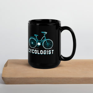 Funny Cyclist Black Glossy Mug