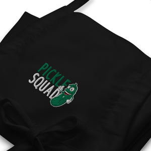 Pickle Squad Green and White Embroidered Apron