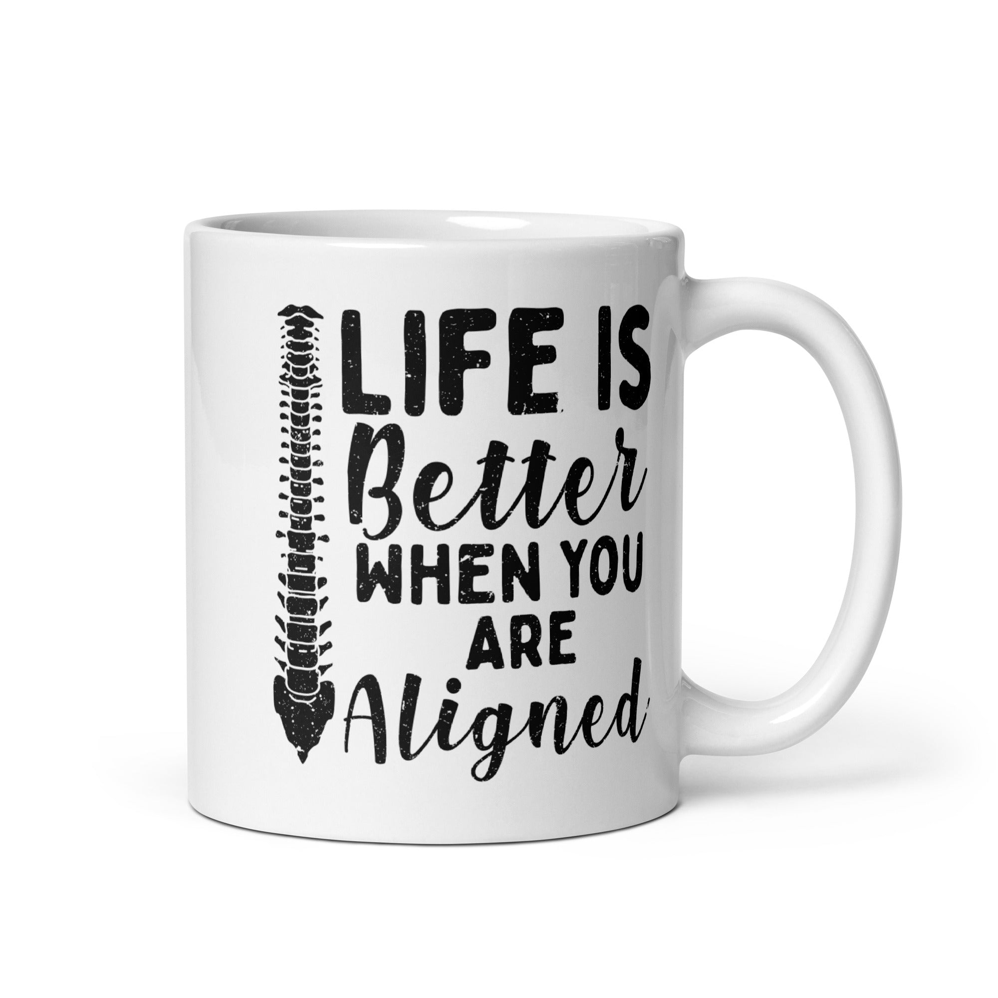 Chiropractor Gag Life is Better White glossy mug