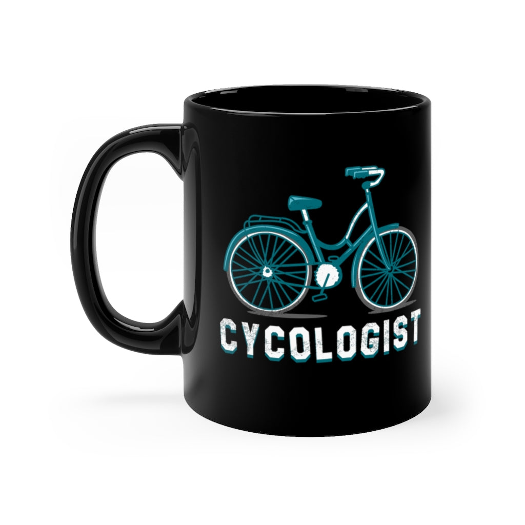 Cycologist Print Black Coffee Mug 11oz - BricksHub