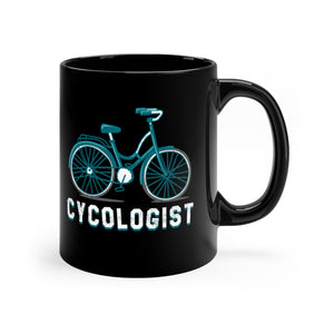 Cycologist Print Black Coffee Mug 11oz