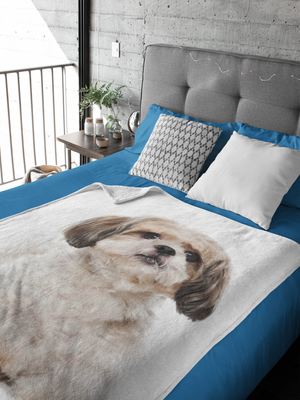 Shih Tzu Blanket, Dog Lover Gift, Fleece Blanket, Gifts, Personalized Blanket