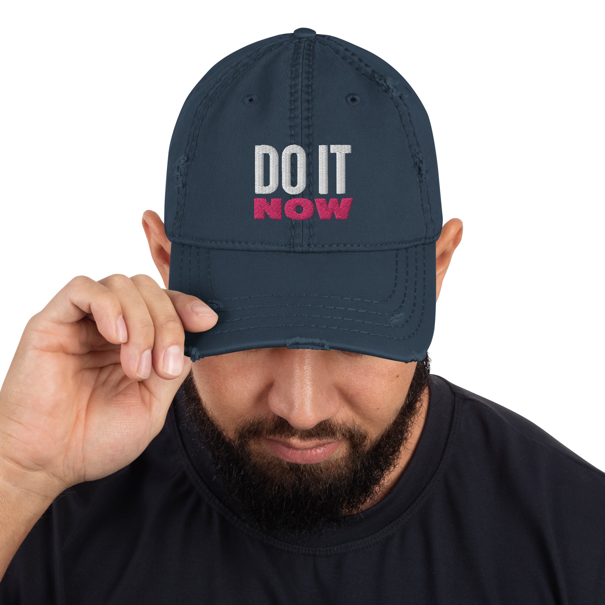 Do It Now Embroidered Distressed Dad Hat