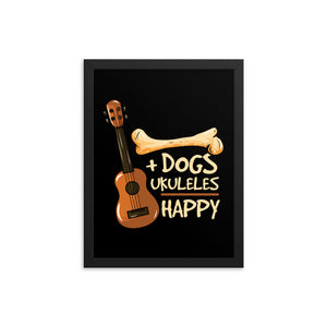 Dogs Ukuleles Happy Poster